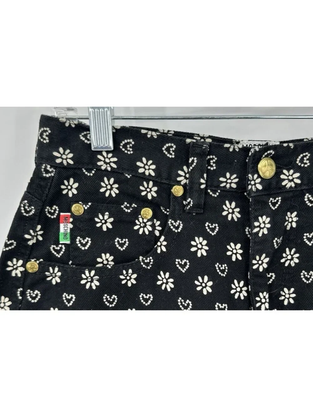 90s MOSCHINO DENIM jean skirt black SMALL coastal chic italian dolce vita retro